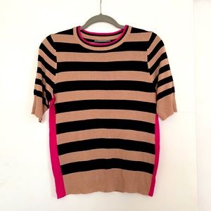 Anthro striped short sleeve sweater